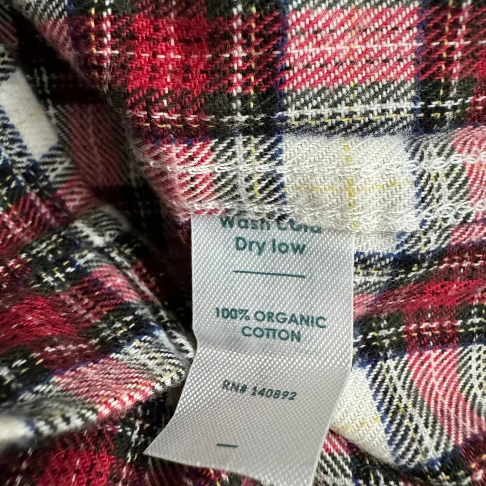 Marine Layer Kendall womens shirt red plaid button down sz medium Collared - Picture 9 of 12